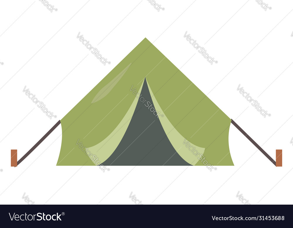 Green tent on white background Royalty Free Vector Image