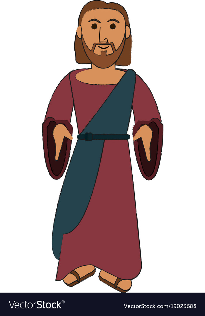 Jesuschrist cute cartoon Royalty Free Vector Image