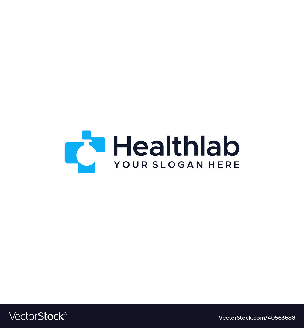 Minimalist logo healthlab laboratory design Vector Image