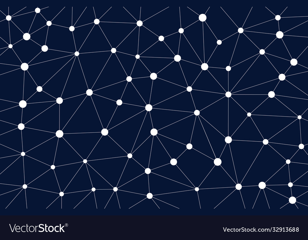 Wireframe polygonal lines connecting dots