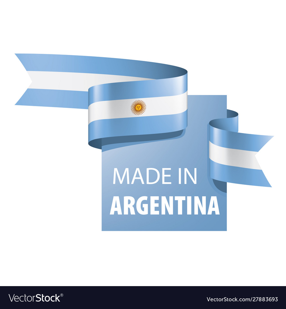 Argentina flag on a white