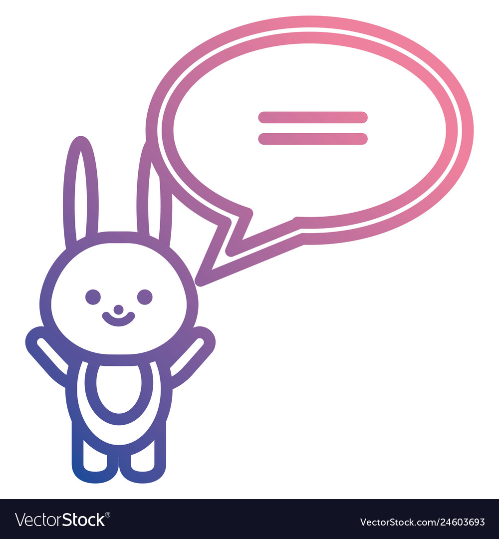 Cute rabbit with speech bubble kawaii character