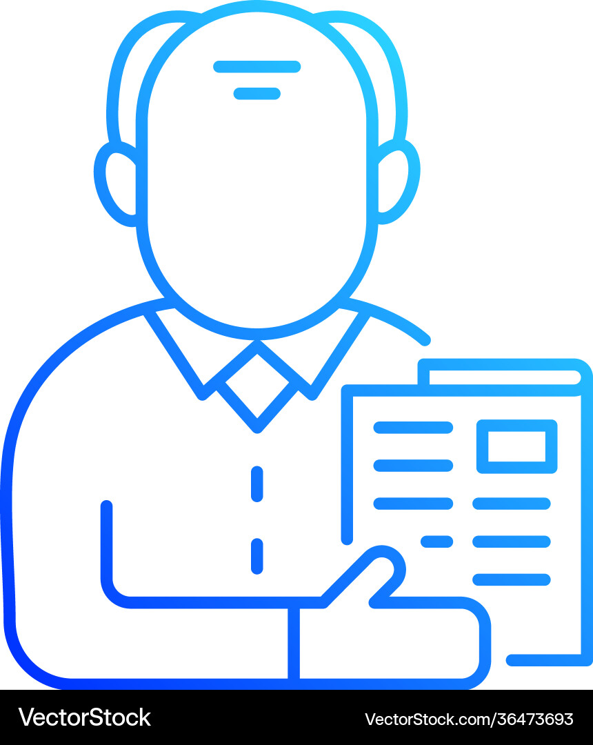 Elderly man gradient linear icon Royalty Free Vector Image
