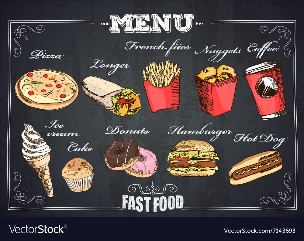 Fastfood menu Royalty Free Vector Image - VectorStock