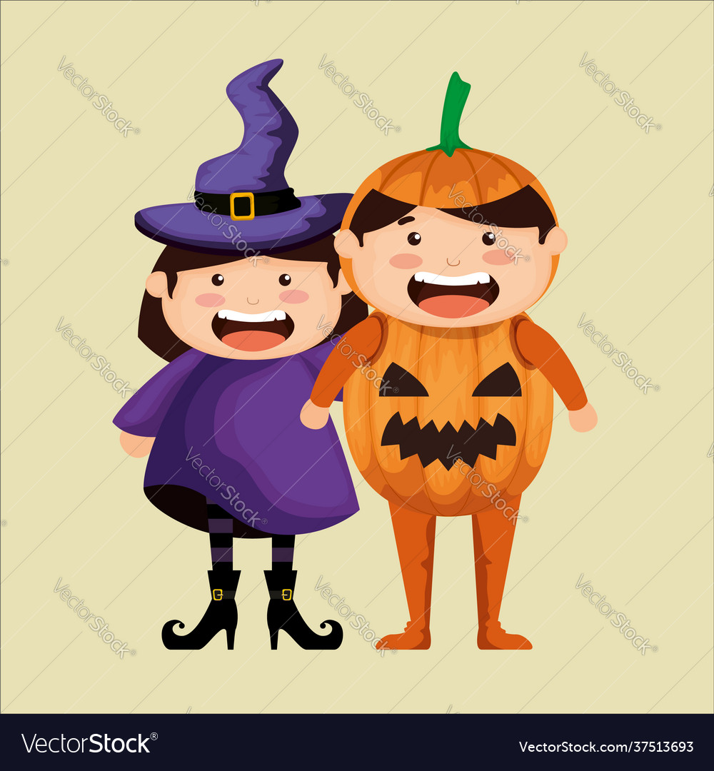 Halloween with costum children