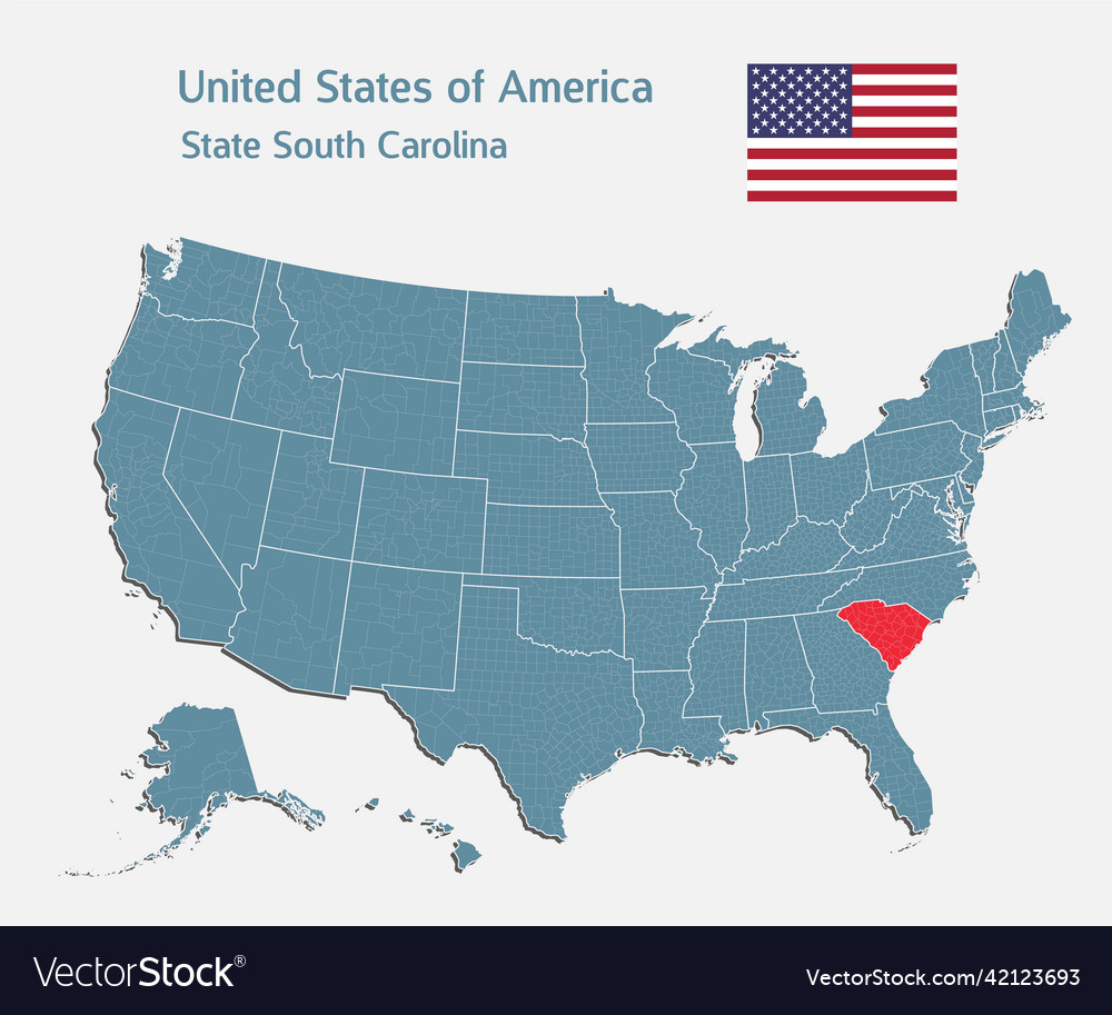 Map country usa and state south carolina