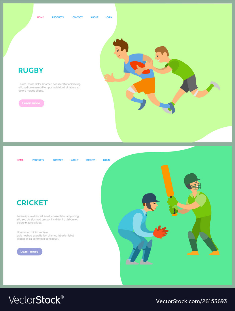 Sportsmen training rugby and cricket web