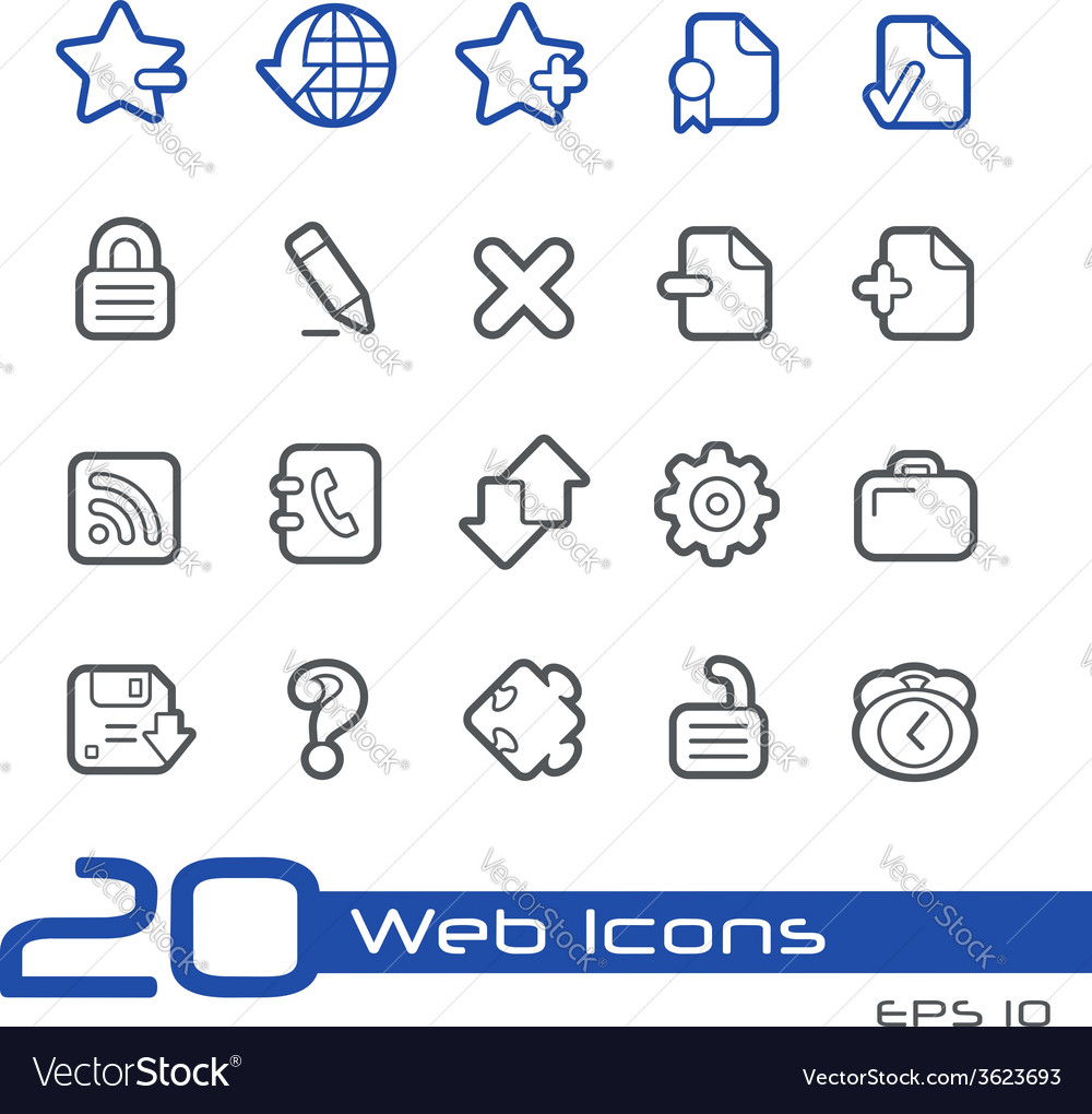 Web icons outline series Royalty Free Vector Image