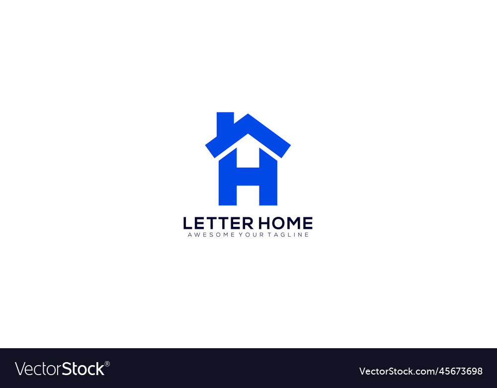 Abstract logo combines house and the letter h