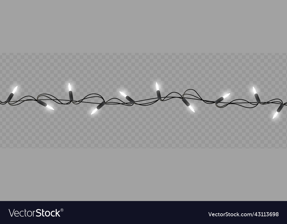 Christmas lights line with glowing light Vector Image