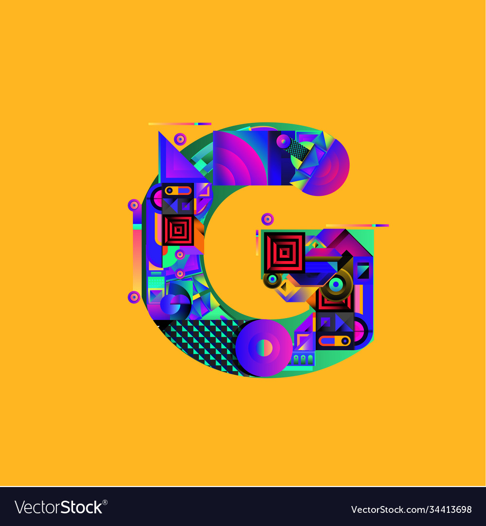 Colorful alphabet font letter g for logo Vector Image