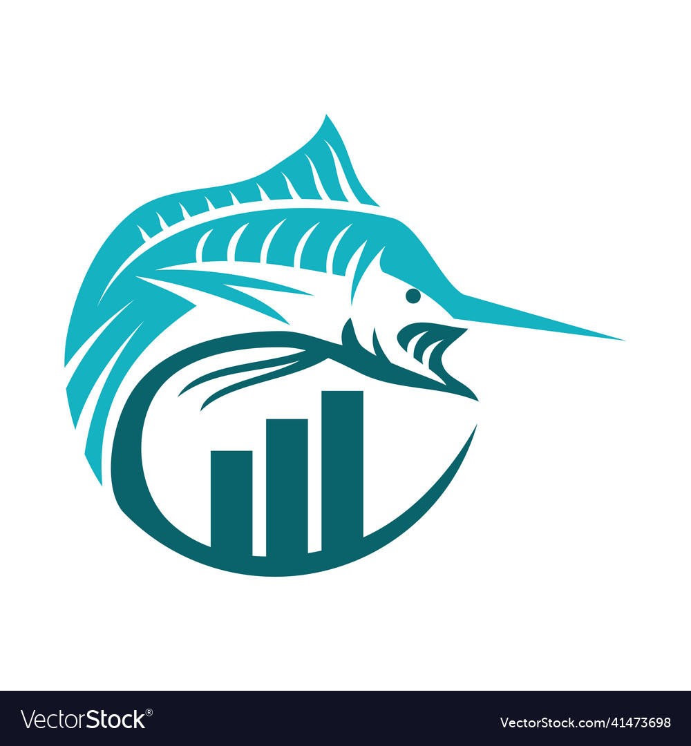 Marlin fish business icon brand identity