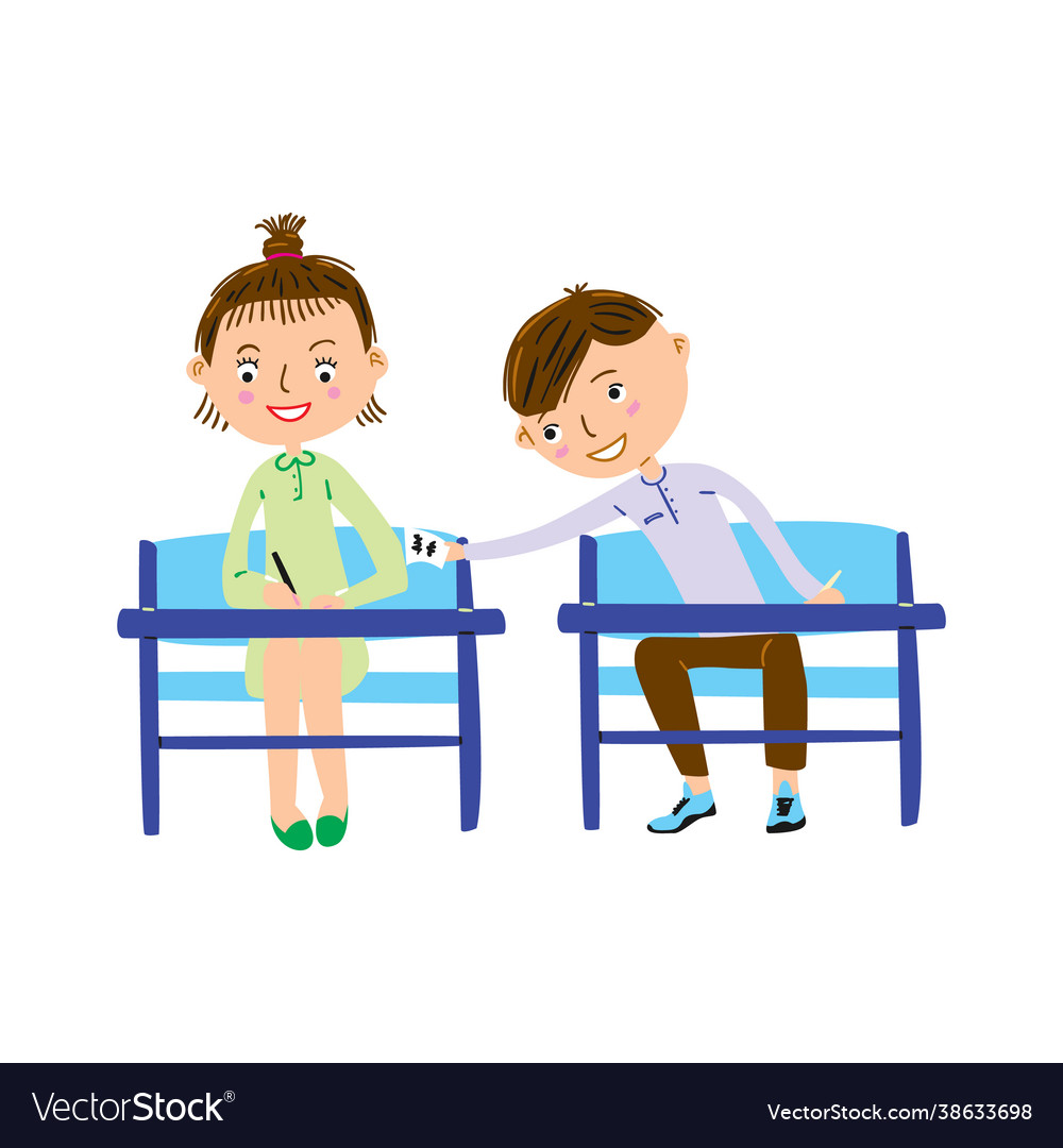 Schoolchildren sitting at their desks in school