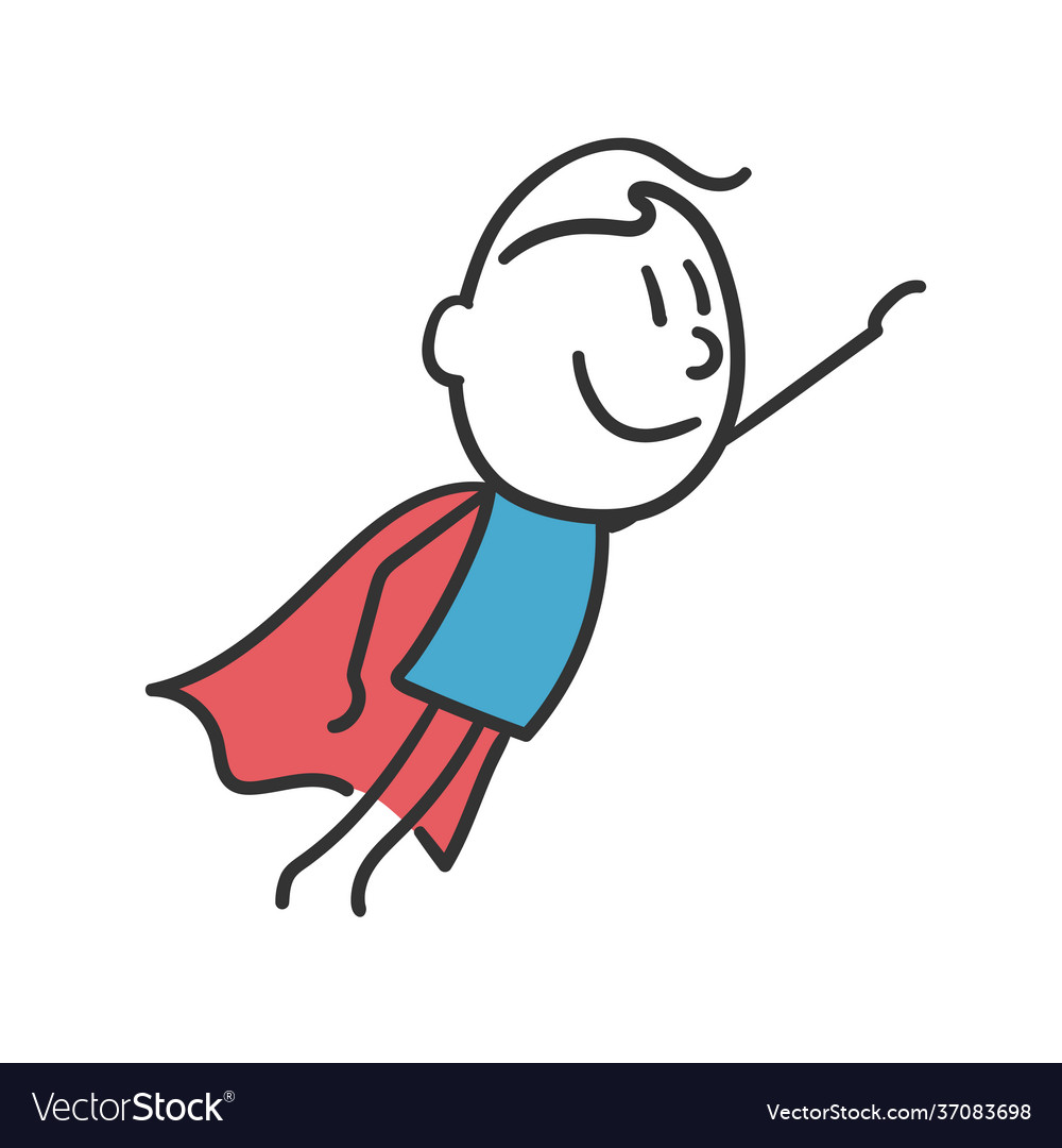 Superhero stick man Royalty Free Vector Image - VectorStock