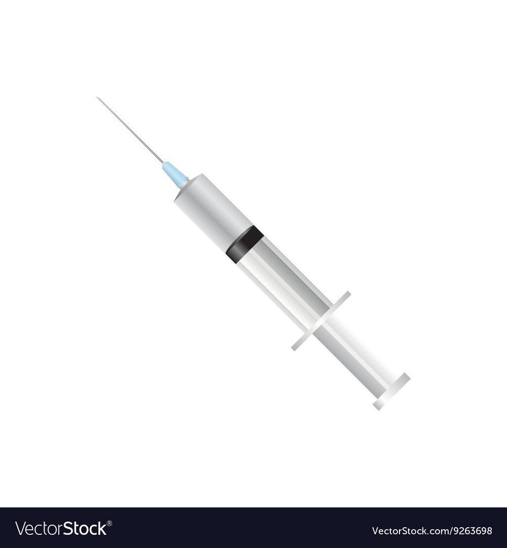 Syringe with whie transparent liquid