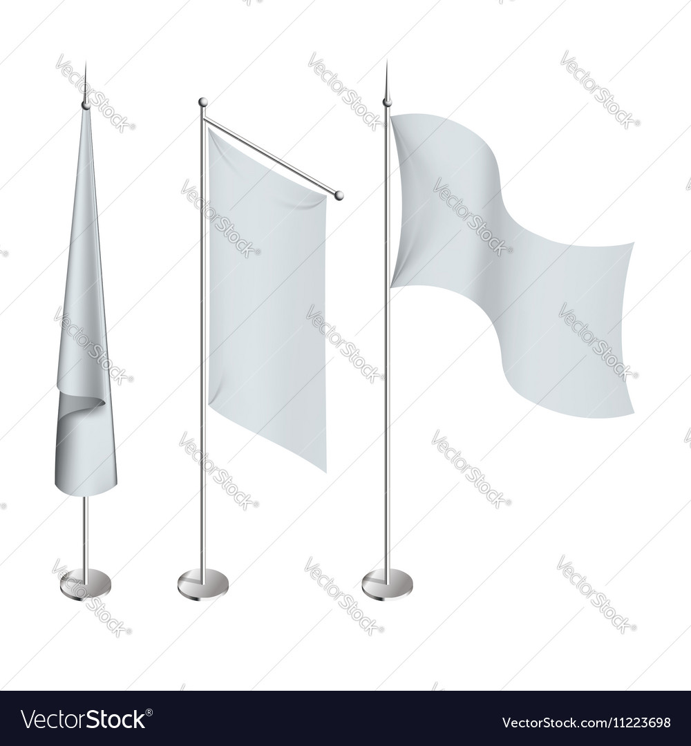 Various white flags and banners pictograms Vector Image