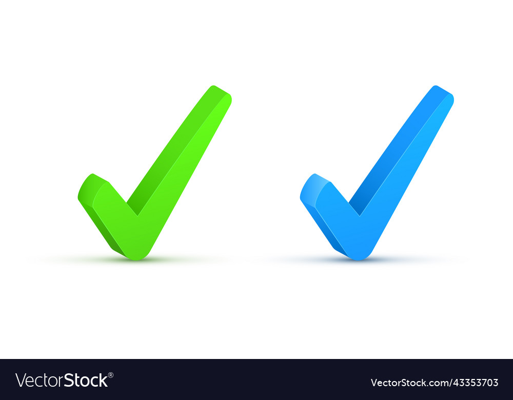 3D Checkmark Tick Icon Checklist Erfolg Taste