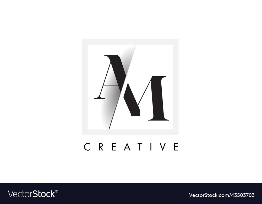 Am serif letter logo design with creative Vector Image