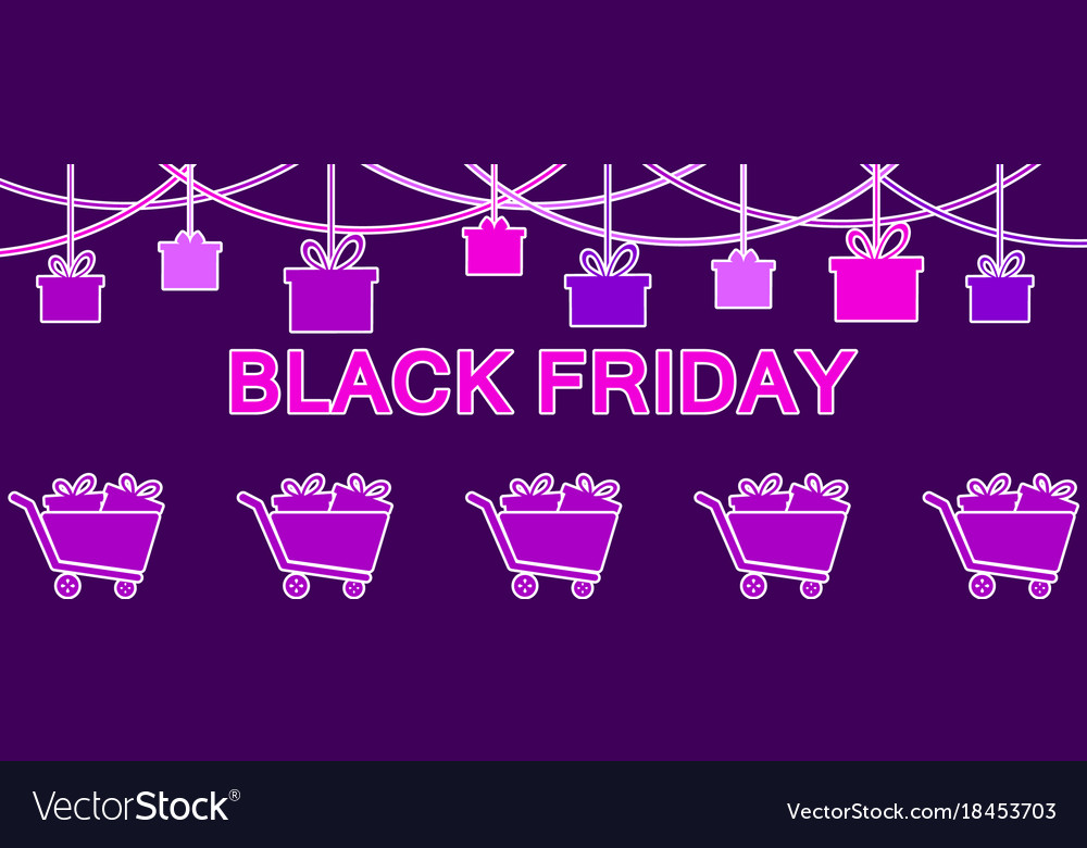 Black friday hanging gift boxes celebratory