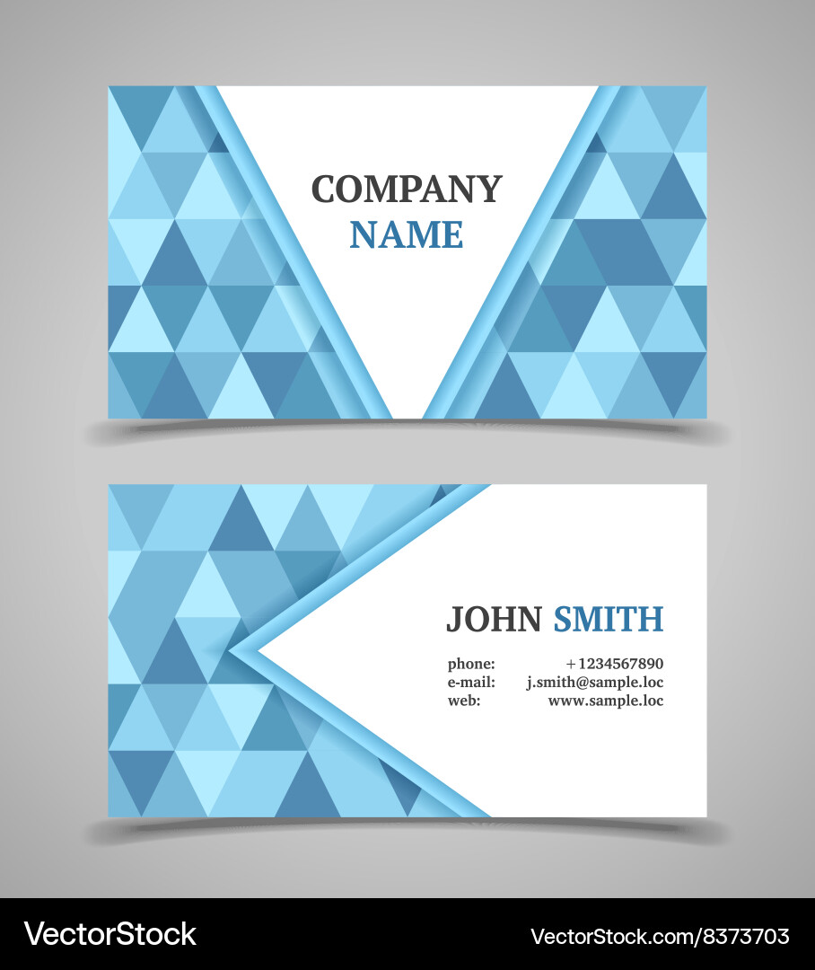 Business Card Template Modern Triangle Style Vector Image