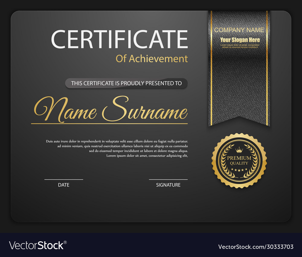 Certificate Template Royalty Free Vector Image