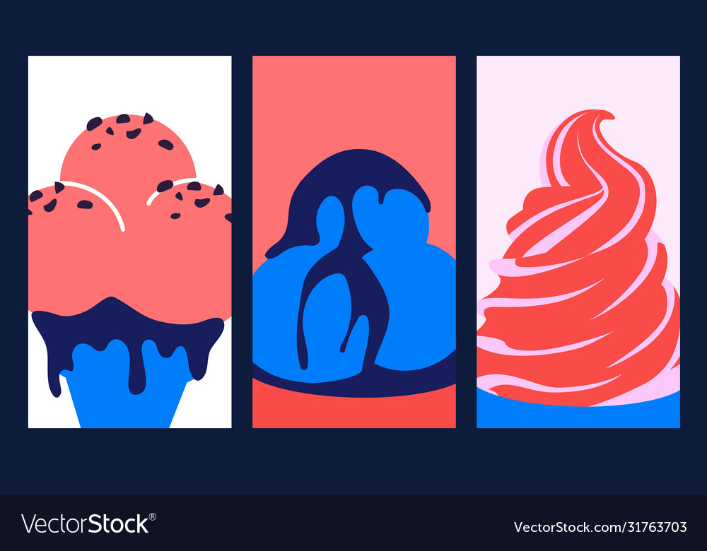 Colorful ice-creams in pop art style poster