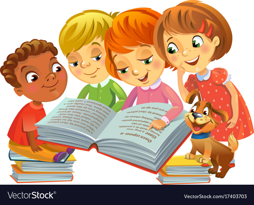 cute-children-reading-books-royalty-free-vector-image