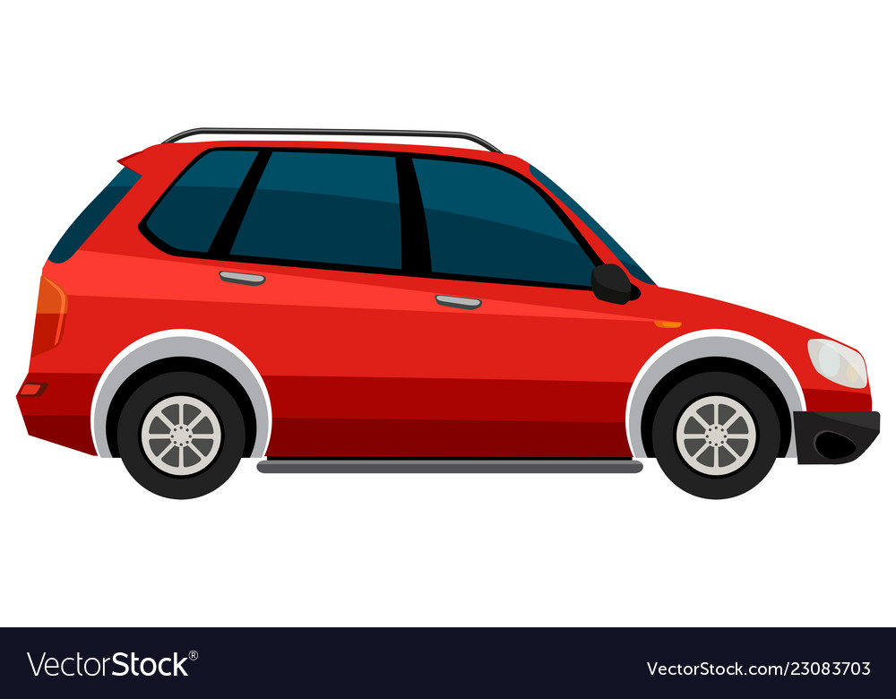 Electric car on white background