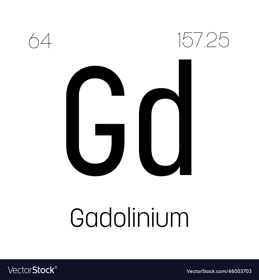 Gadolinium gd periodic table element Royalty Free Vector