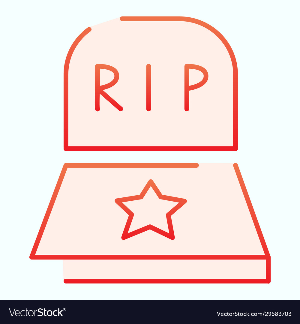 Grave with rip inscription flat icon gravestone Vector Image