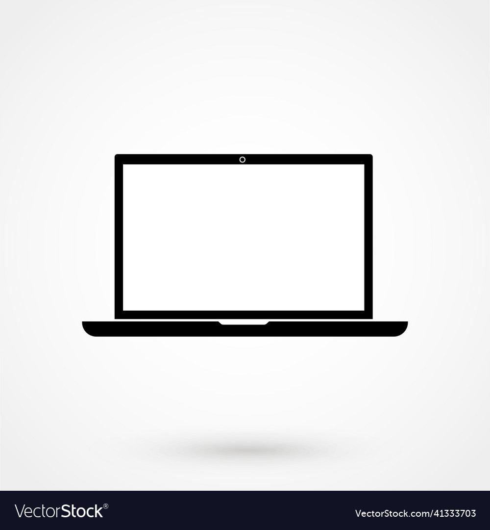 Laptop icon in trendy flat style isolated on grey