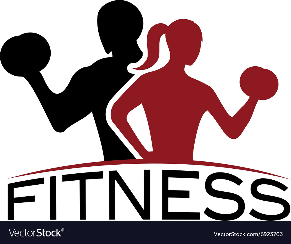 Man and woman fitness silhouette character Vector Image