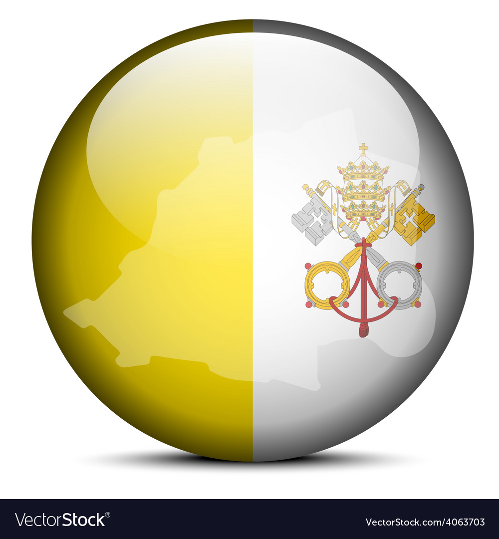 Map on flag button of vatican city state holy see