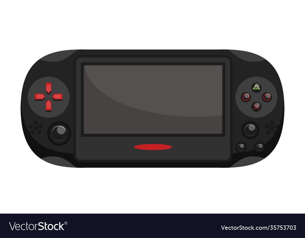 Portable video game console isolated on white