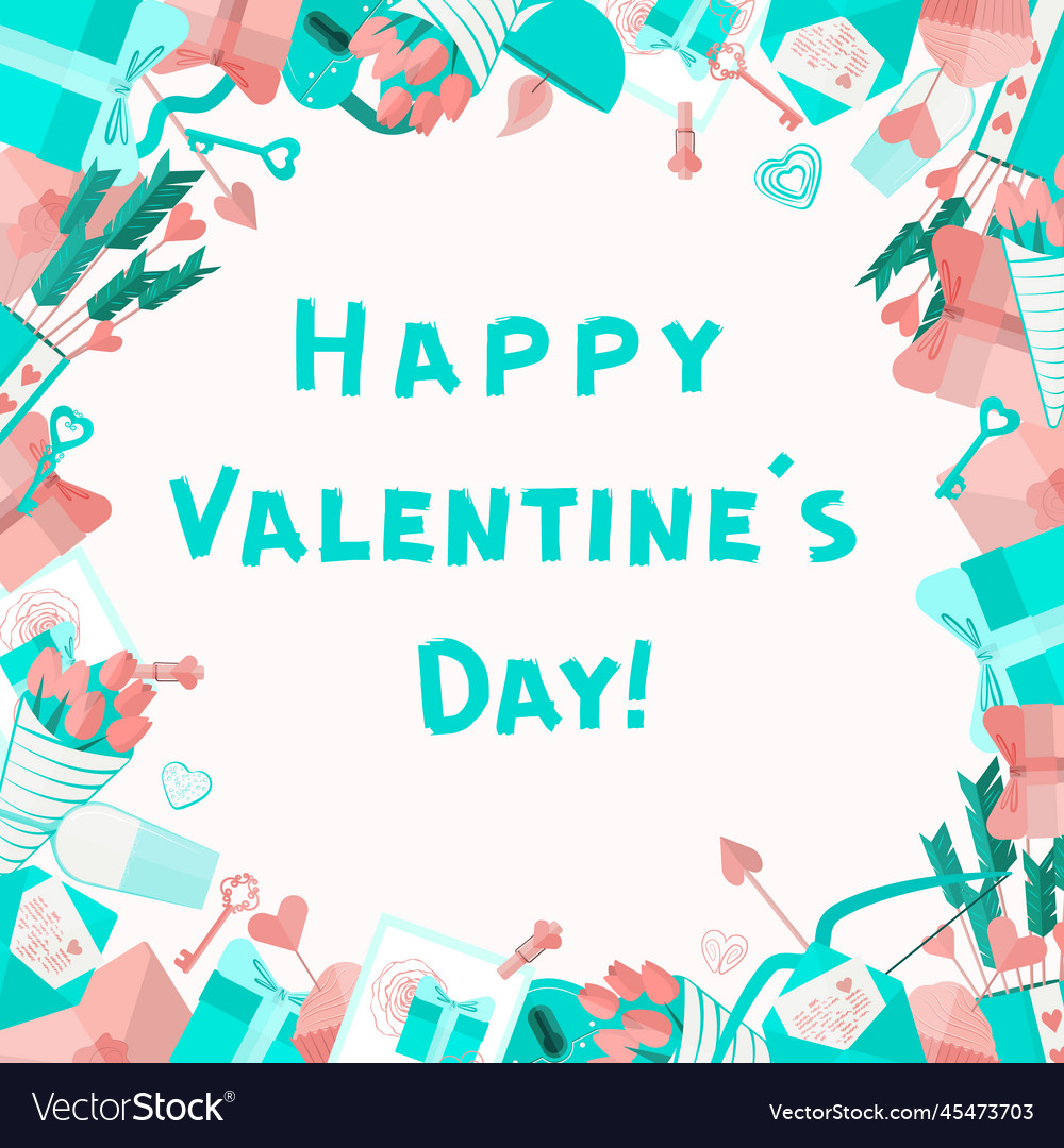 Valentine card cartoon frame