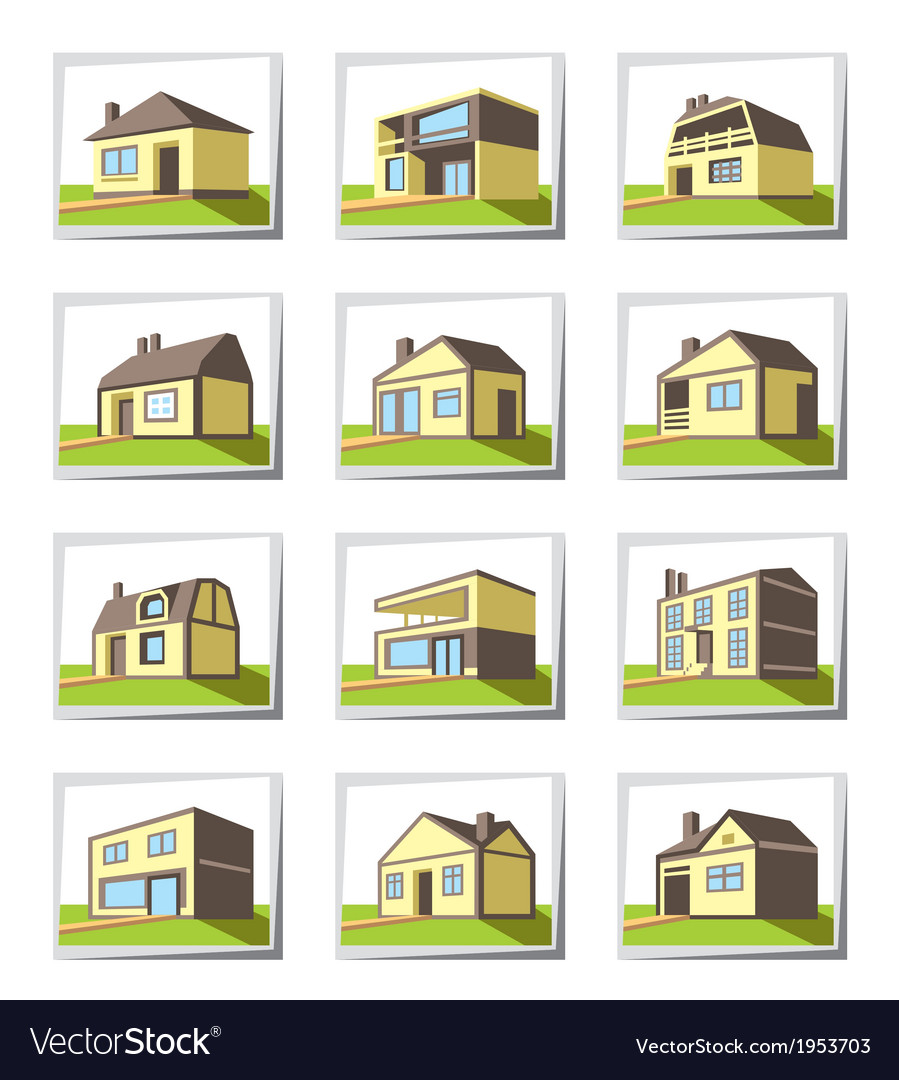 Various Types Of Houses Royalty Free Vector Image