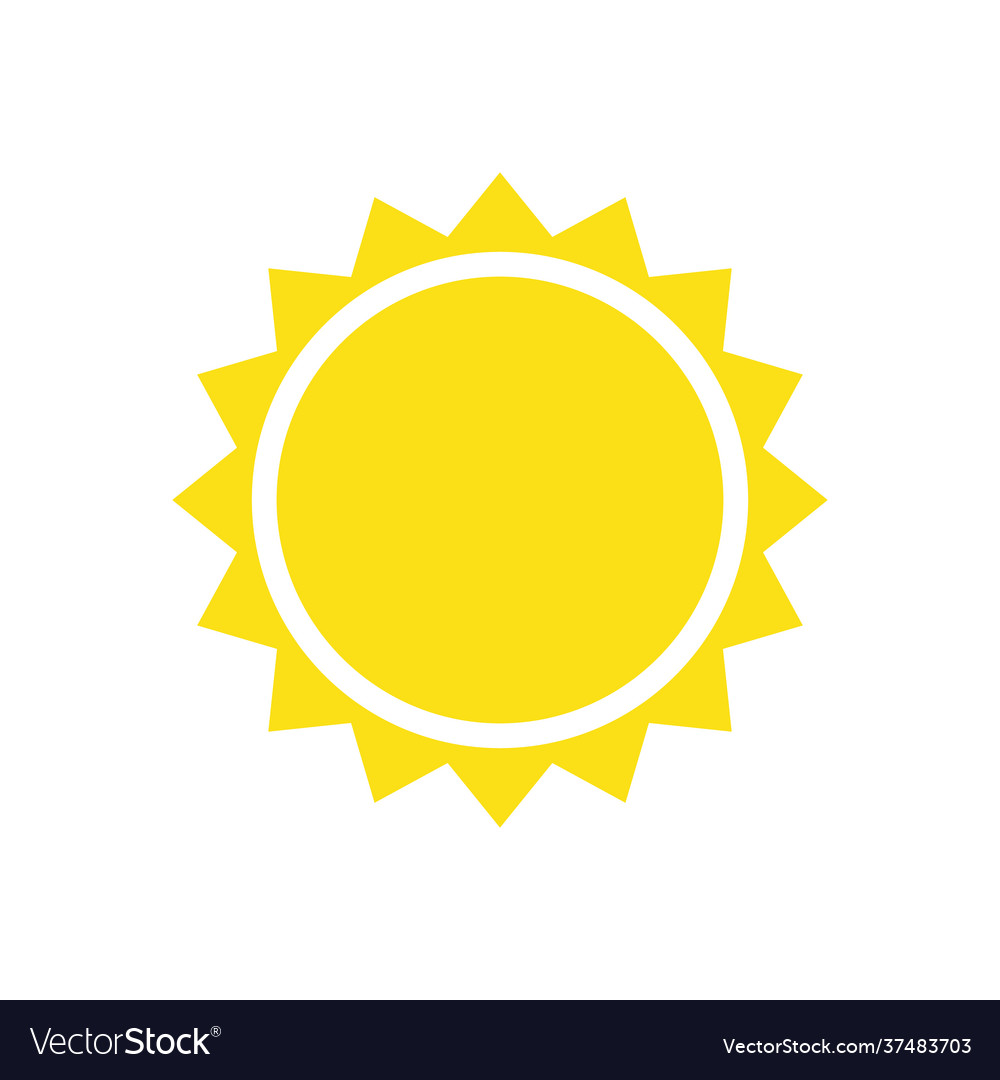 Yellow sun simple flat icon