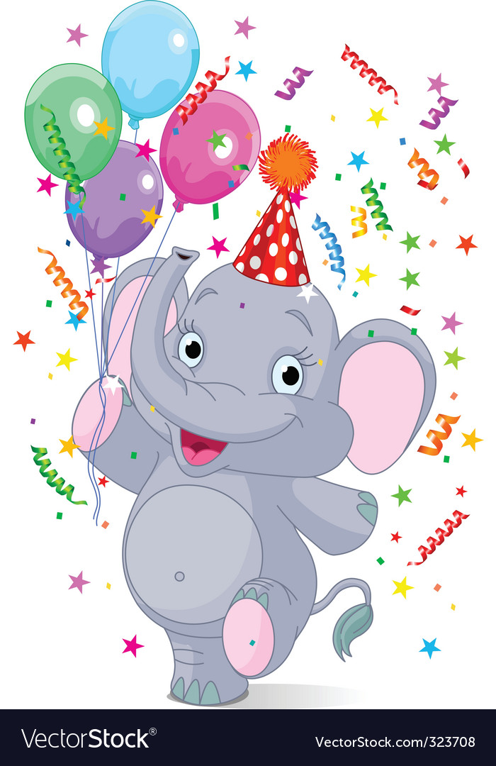 Baelephant birthday Royalty Free Vector Image - VectorStock