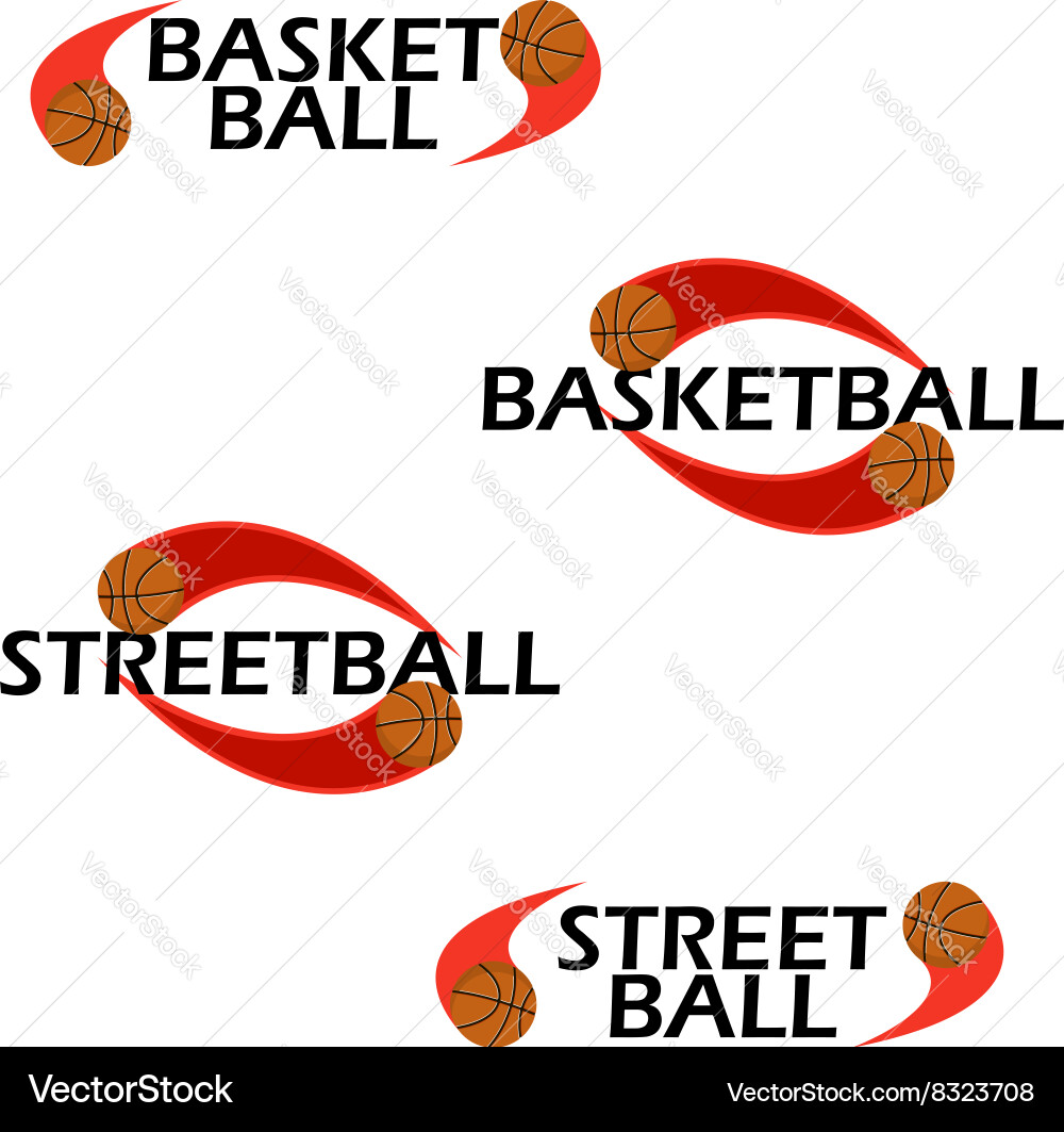Basketball text for logo the team and cup Vector Image
