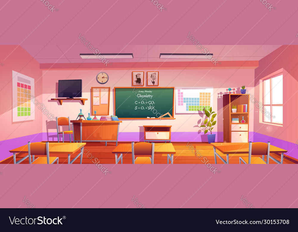 Classroom for chemistry learning Royalty Free Vector Image