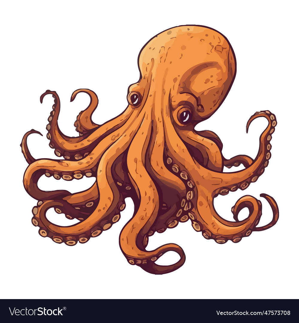 Cute octopus perfect for seafood Royalty Free Vector Image