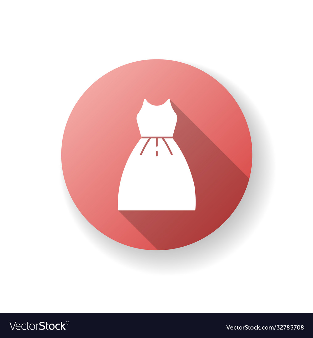 Dress red flat design long shadow glyph icon