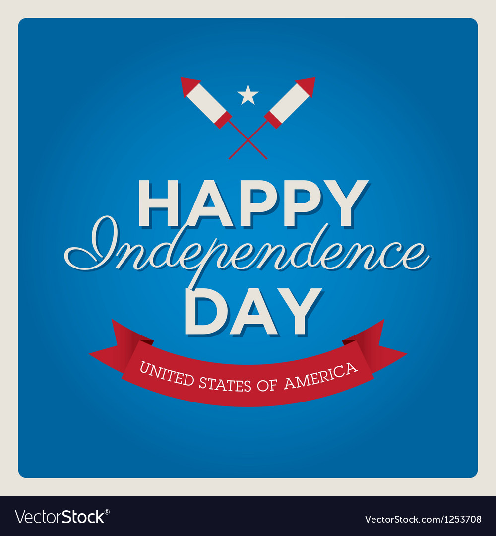 Happy independence day usa card fonts Royalty Free Vector