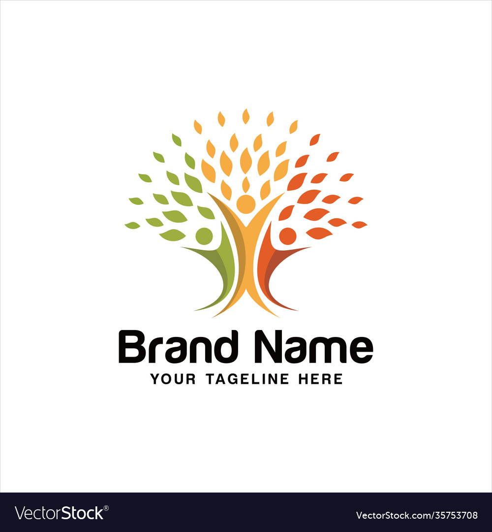 Human tree logo templates and Royalty Free Vector Image