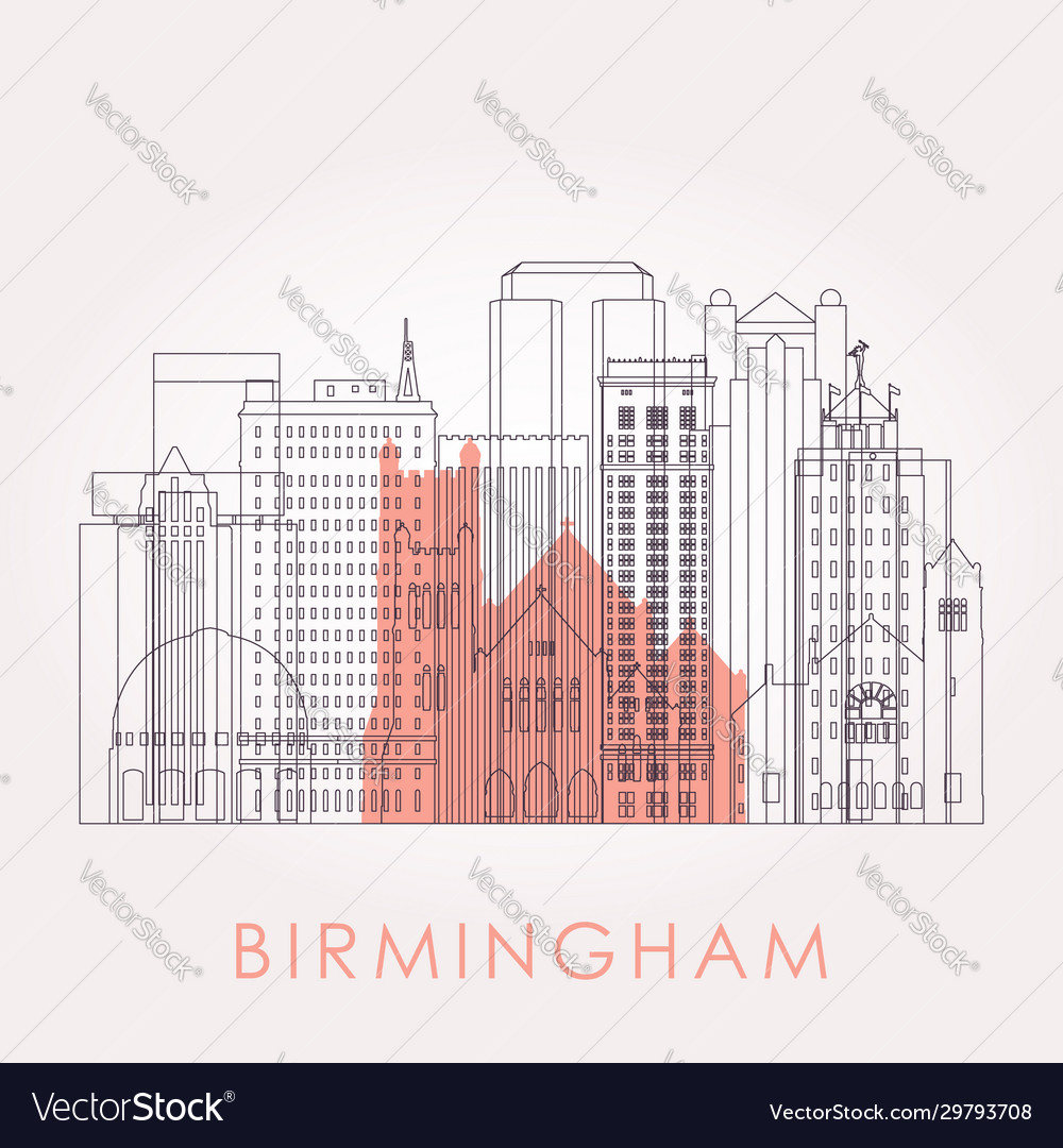 Outline birmingham alabama skyline