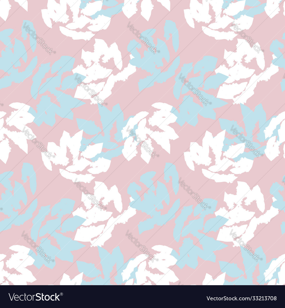 Pink floral brush strokes seamless pattern