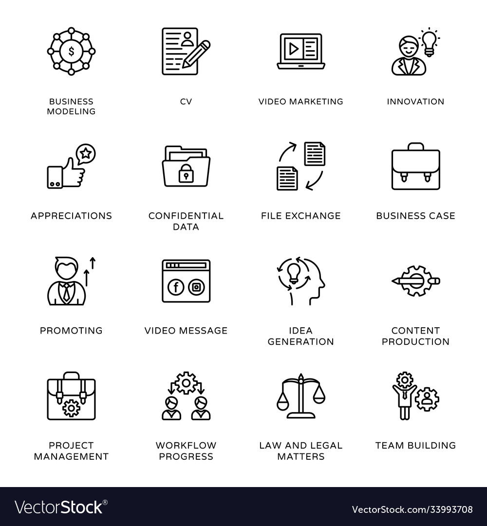 Project management outline icons