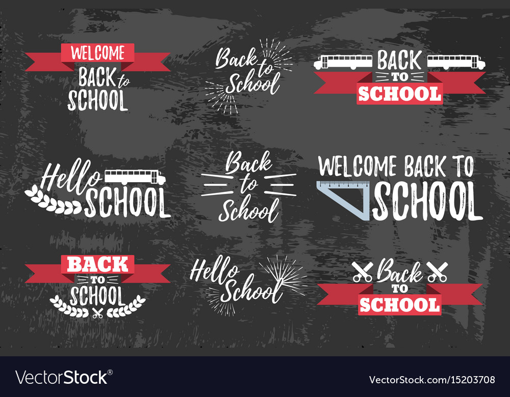 Set of school typographic - vintage style Vector Image