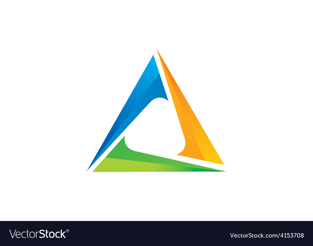 Triangle 3d Abstract Color Logo Royalty Free Vector Image 