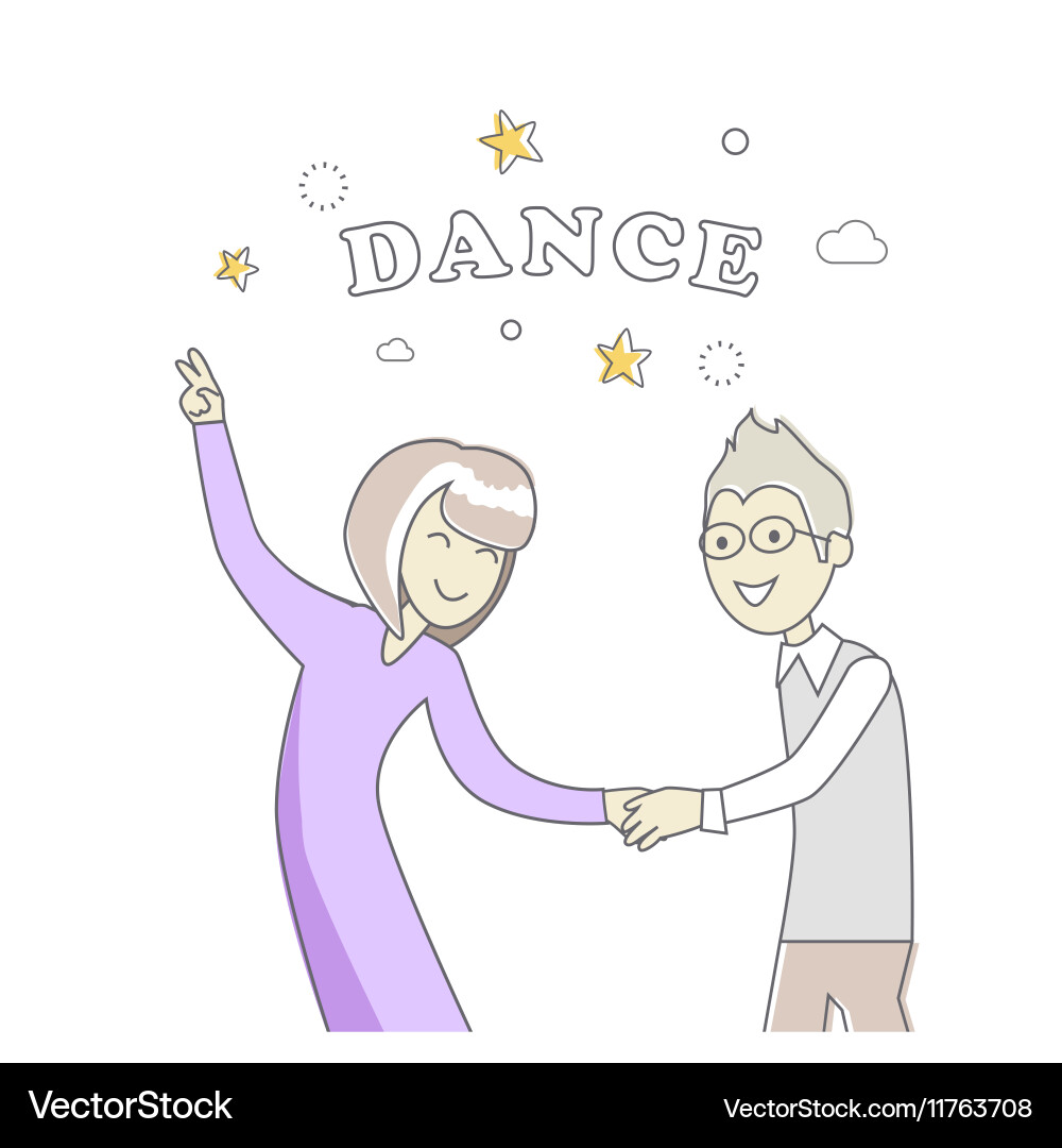 Young couple dancing Royalty Free Vector Image